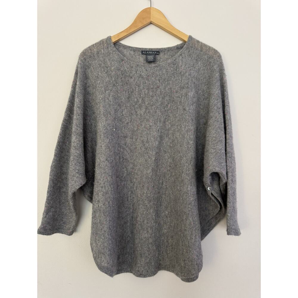 Alashan Cashmere Poncho Women's size Medium Gray very soft